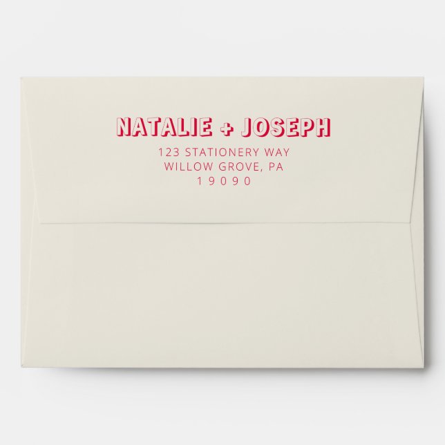 Modern Colorful Bold Retro Bright Funky Wedding Envelope (Back (Top Flap))