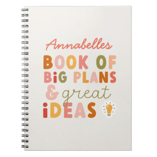 Modern colorful bold typography plans and ideas no notebook