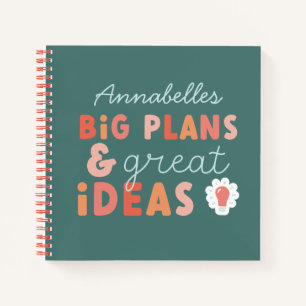 Modern colorful bold typography plans and ideas notebook