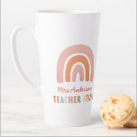 Modern colorful bold typography rainbow teacher latte mug<br><div class="desc">Modern colorful bold typography rainbow teacher mug thank you gift</div>