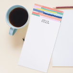 Modern Colorful Border Abstract Art  Magnetic Notepad<br><div class="desc">Modern notepad with colorful abstract art border. Includes two lines of text.</div>