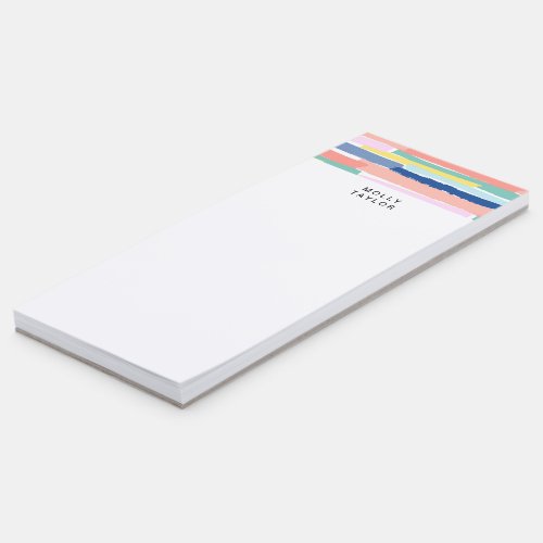 Modern Colorful Border Abstract Art  Magnetic Notepad