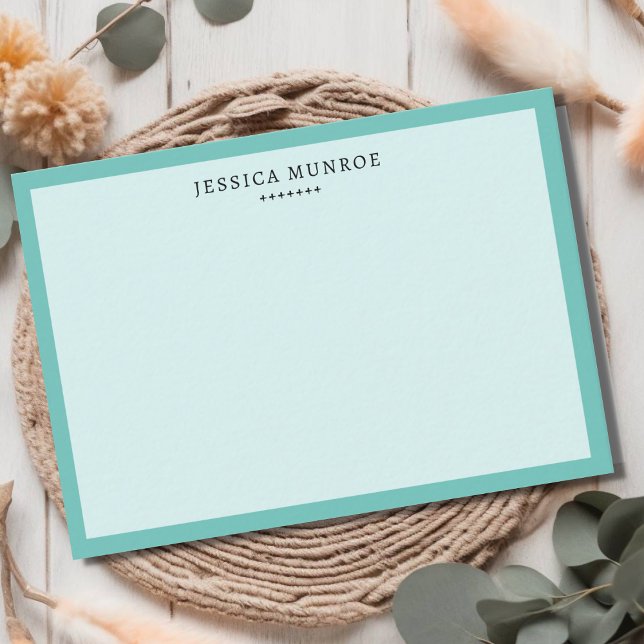 Modern Colorful Border Personalized Flat Note Card (Creator Uploaded)