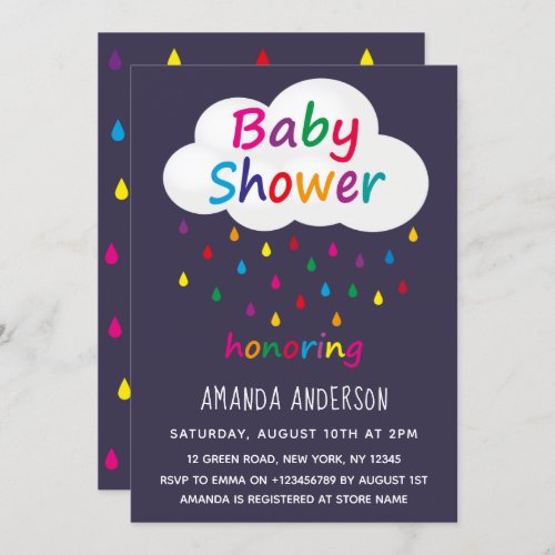 Modern Colorful Boy Baby Shower Invitation