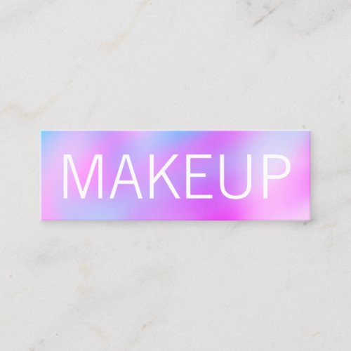 Modern colorful bright holographic makeup artist mini business card