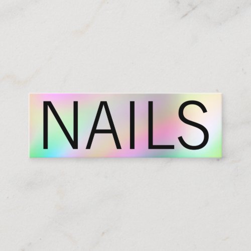 Modern colorful bright holographic nail artist mini business card