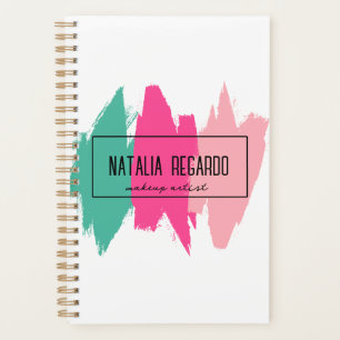 Modern Colorful Brush Strokes Makeup Artist Planner