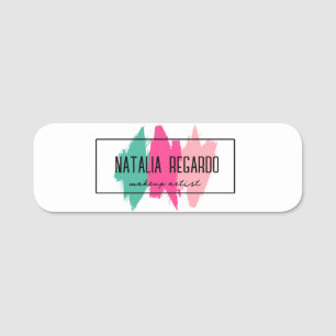 Modern Colorful Brush Strokes Name Tag