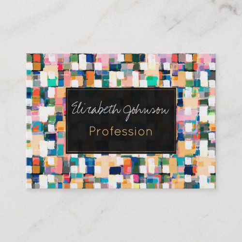 Modern Colorful Brush Strokes Paint Abstract Art Business Card