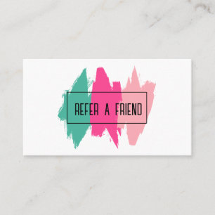 Modern Colorful Brush Strokes Salon Referral Card