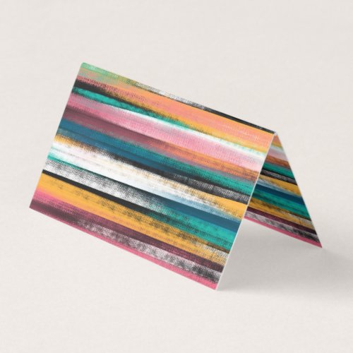 Modern Colorful Brush Strokes Stripes Oil Paint Business Card