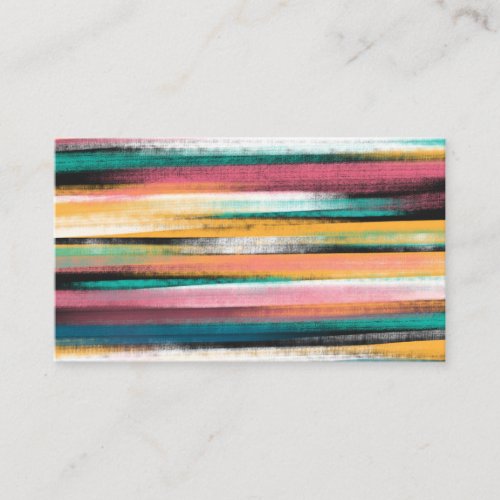 Modern Colorful Brush Strokes Stripes Oil Paint Business Card