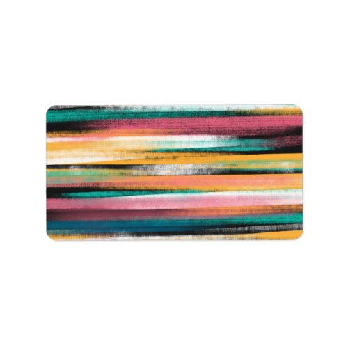 Modern Colorful Brush Strokes Stripes Oil Paint Label