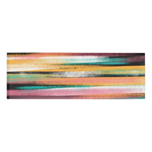 Modern Colorful Brush Strokes Stripes Oil Paint Name Tag