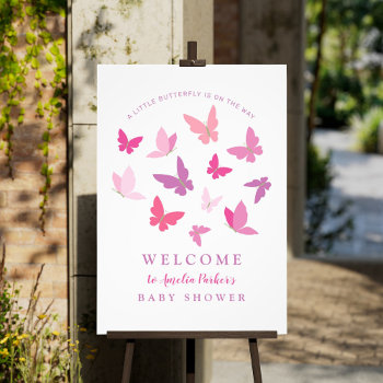 Modern Colorful Butterflies Baby Shower  Photo Print by marlenedesigner at Zazzle
