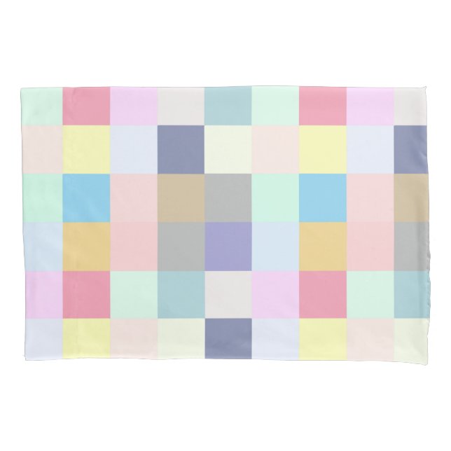 Modern Colorful Checkerboard Pillow Case (Front)