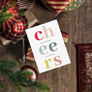 Modern Colorful Cheers Christmas Holiday 
