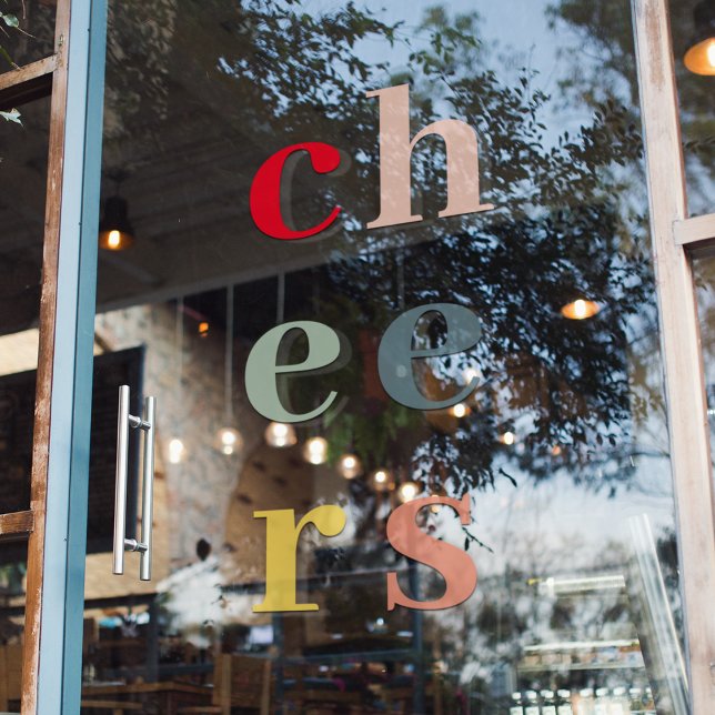 Modern Colorful Cheers Holidays Window Cling (Creator Uploaded)