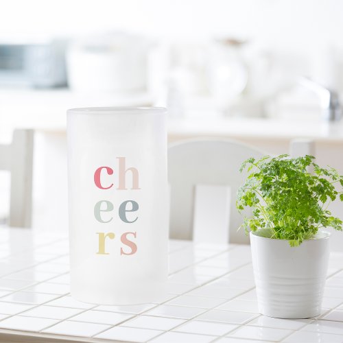 Modern Colorful Cheers  Pastel Colors Frosted Glass Beer Mug