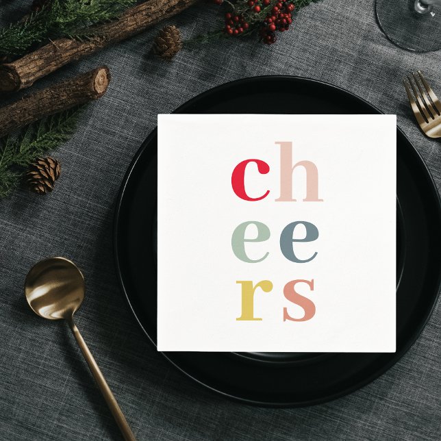 Modern Colorful Cheers | Pastel Colors Napkins (Creator Uploaded)