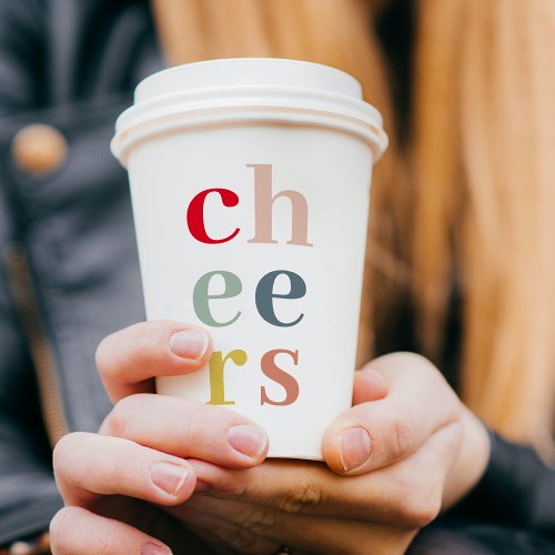 Modern Colorful Cheers  Pastel Colors Paper Cups