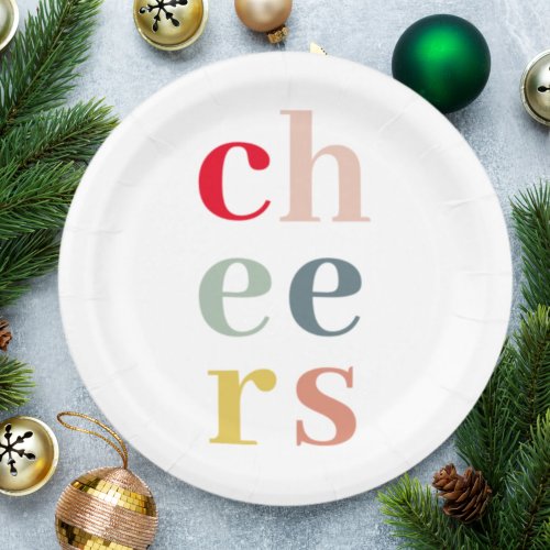 Modern Colorful Cheers  Pastel Colors Paper Plates