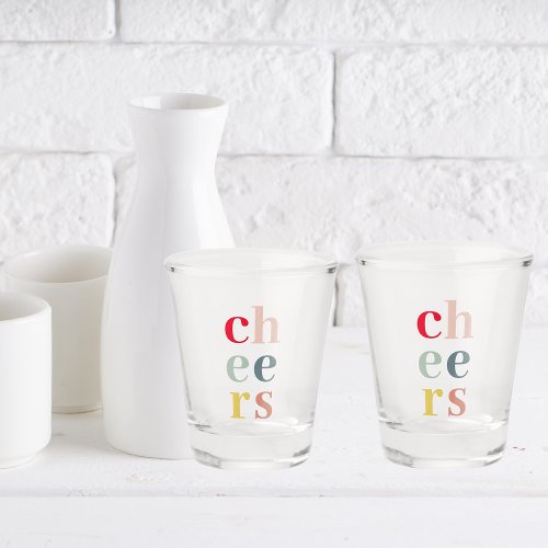 Modern Colorful Cheers  Pastel Colors Shot Glass