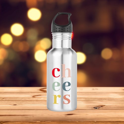 Modern Colorful Cheers  Pastel Colors Stainless Steel Water Bottle