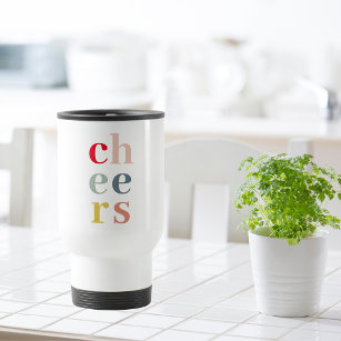 Modern Colorful Cheers   Pastel Colors Travel Mug