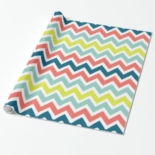 Modern Colorful Chevron Geometric Pattern Wrapping Paper