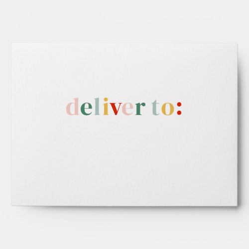 Modern Colorful Christmas Holiday Card Envelope