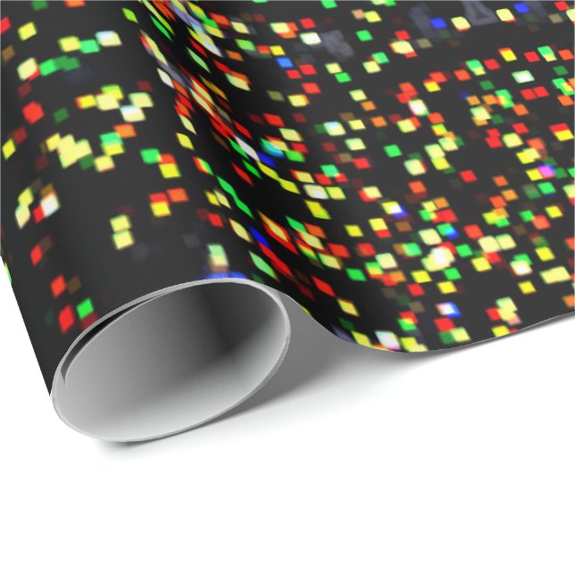 Modern colorful Christmas lights cubes festive Wrapping Paper (Roll Corner)