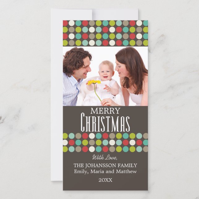 Modern Colorful Christmas Photo Card (Front)