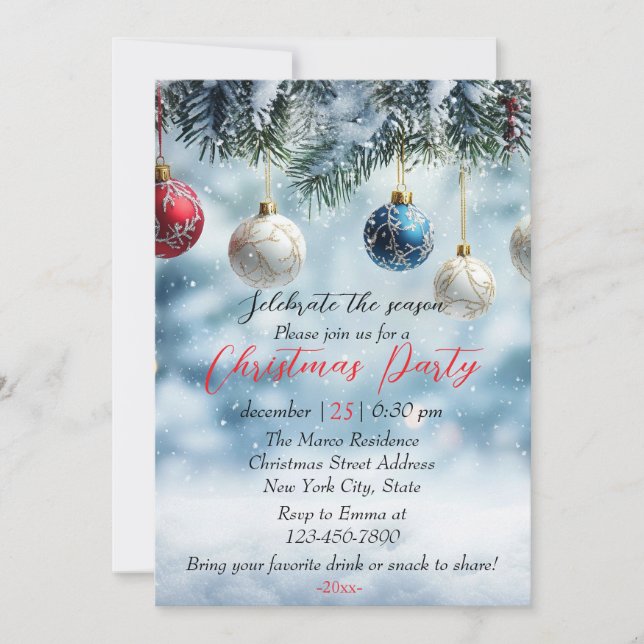 Modern Colorful Christmas Theme Holiday Card (Front)