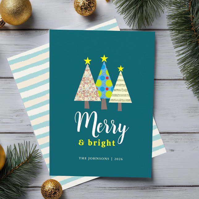 Modern Colorful Christmas Tree Holiday Card (Creator Uploaded)