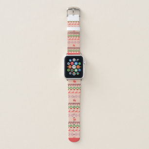 Modern Colorful Christmas Tree Painting Apple Watch Band