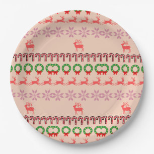 Modern Colorful Christmas Tree Painting Paper Plates