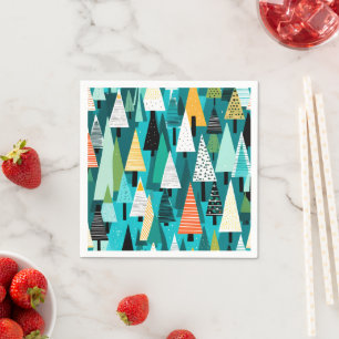 Modern colorful Christmas tree pattern Napkins