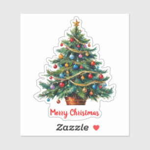 Modern Colorful Christmas Tree Sticker