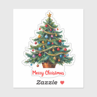 Modern Colorful Christmas Tree Sticker