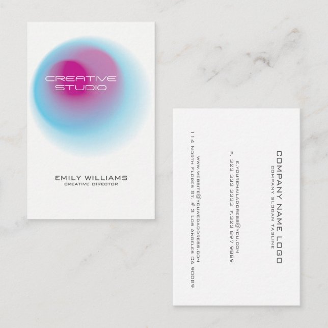 Modern Colorful Circle Color Blend Business Card (Front/Back)