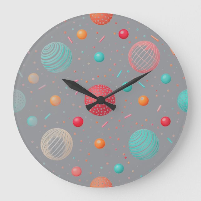 "Modern Colorful Circles Wall Clock  (Front)