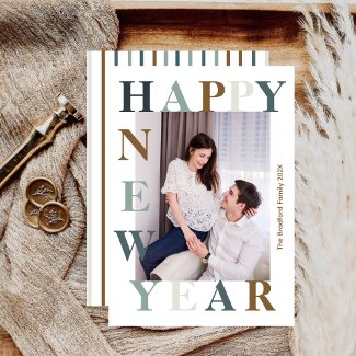 Modern Colorful Classy Happy New Year 2025 Photo 