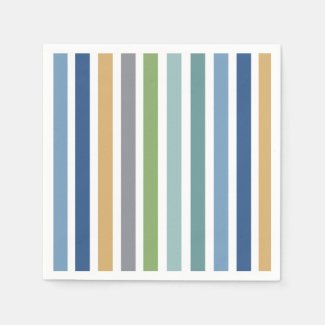 Modern Colorful Coastal Beach House Stripes Party Napkins