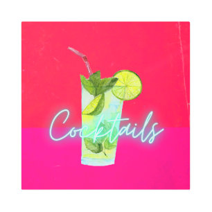 Modern Colorful Cocktails Bar Art