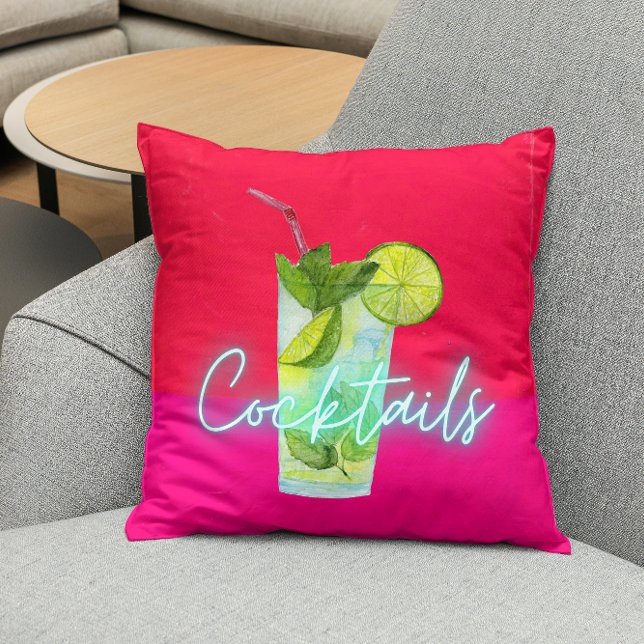 Modern Colorful  Cocktails Bar Art   Throw Pillow (Creator Uploaded)