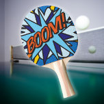 Modern Colorful Comic Book Boom Typography Ping Pong Paddle at Zazzle