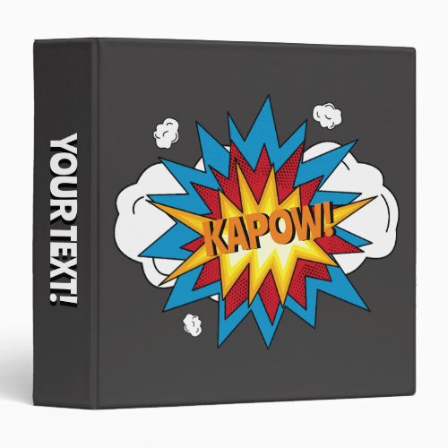 Modern Colorful Comic Book KAPOW Pop Art Album 3 Ring Binder