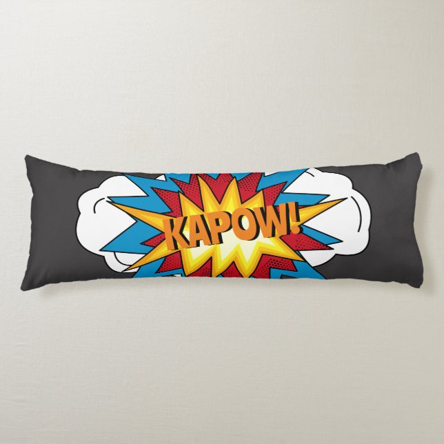 Modern Colorful Comic Book KAPOW Pop Art Body Pillow (Front)