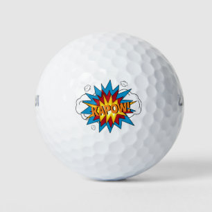 Modern Colorful Comic Book KAPOW Pop Art Golf Balls